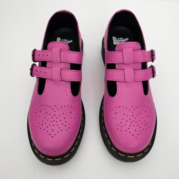 Dr. Martens 8065 Pink Leather Mary Jane Shoes Women's Size 8 - Picture 2 of 8